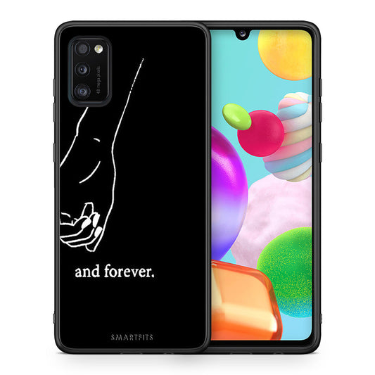Θήκη Αγίου Βαλεντίνου Samsung A41 Always & Forever 2 από τη Smartfits με σχέδιο στο πίσω μέρος και μαύρο περίβλημα | Samsung A41 Always & Forever 2 case with colorful back and black bezels