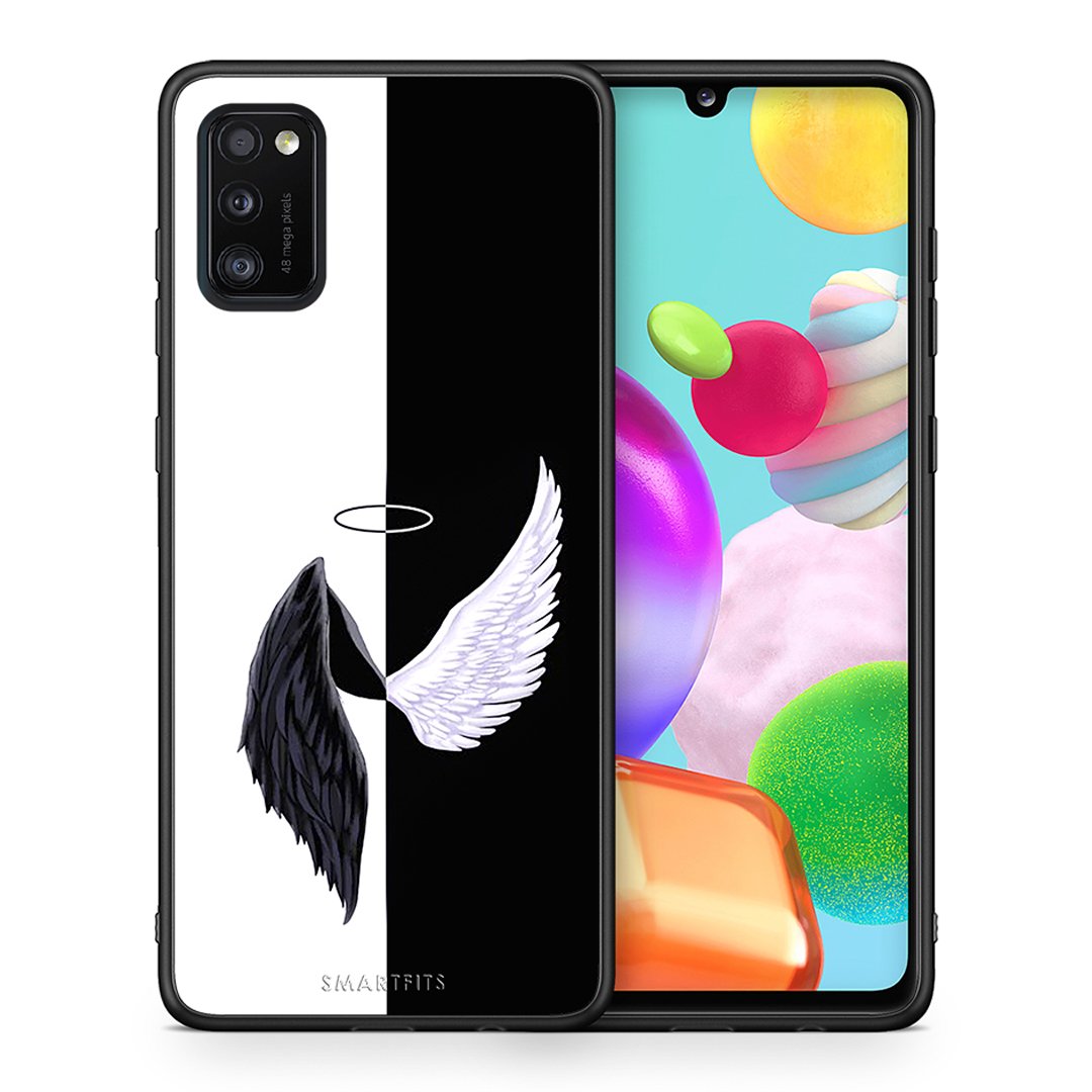 Θήκη Samsung A41 Angels Demons από τη Smartfits με σχέδιο στο πίσω μέρος και μαύρο περίβλημα | Samsung A41 Angels Demons case with colorful back and black bezels