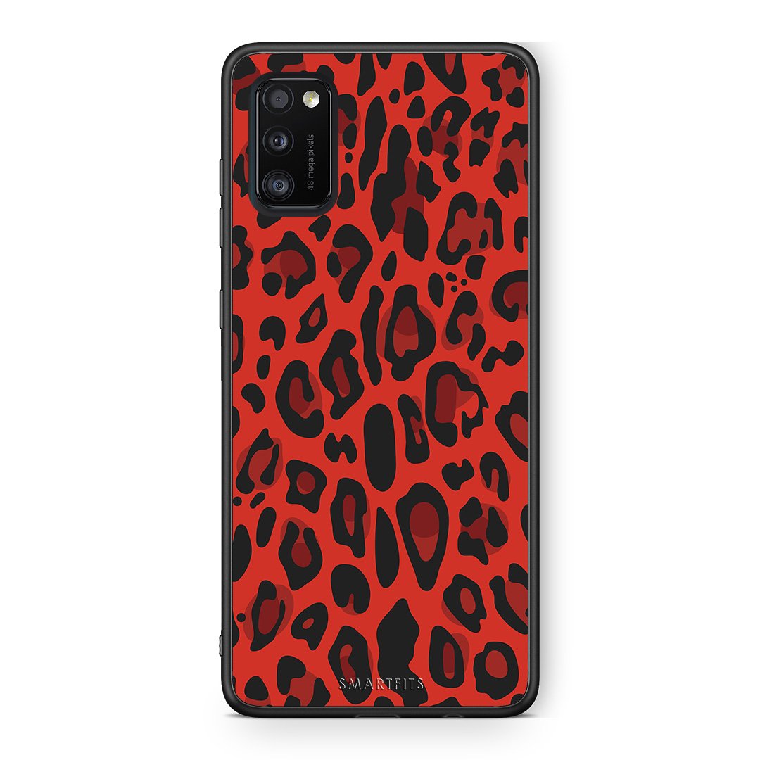 4 - Samsung A41 Red Leopard Animal case, cover, bumper