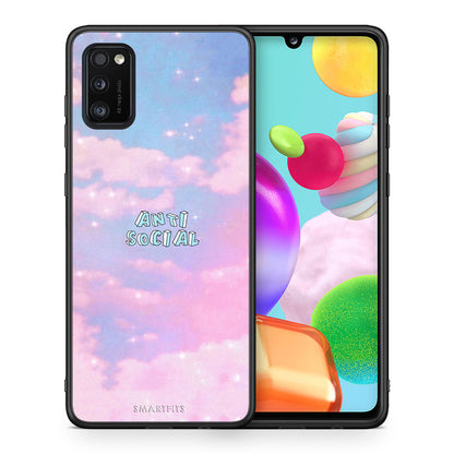 Θήκη Αγίου Βαλεντίνου Samsung A41 Anti Social από τη Smartfits με σχέδιο στο πίσω μέρος και μαύρο περίβλημα | Samsung A41 Anti Social case with colorful back and black bezels