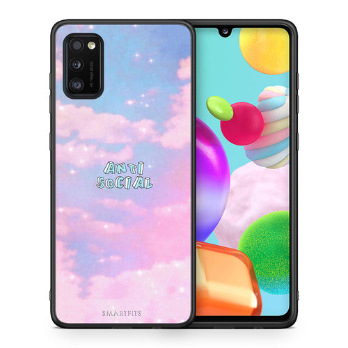 Θήκη Αγίου Βαλεντίνου Samsung A41 Anti Social από τη Smartfits με σχέδιο στο πίσω μέρος και μαύρο περίβλημα | Samsung A41 Anti Social case with colorful back and black bezels