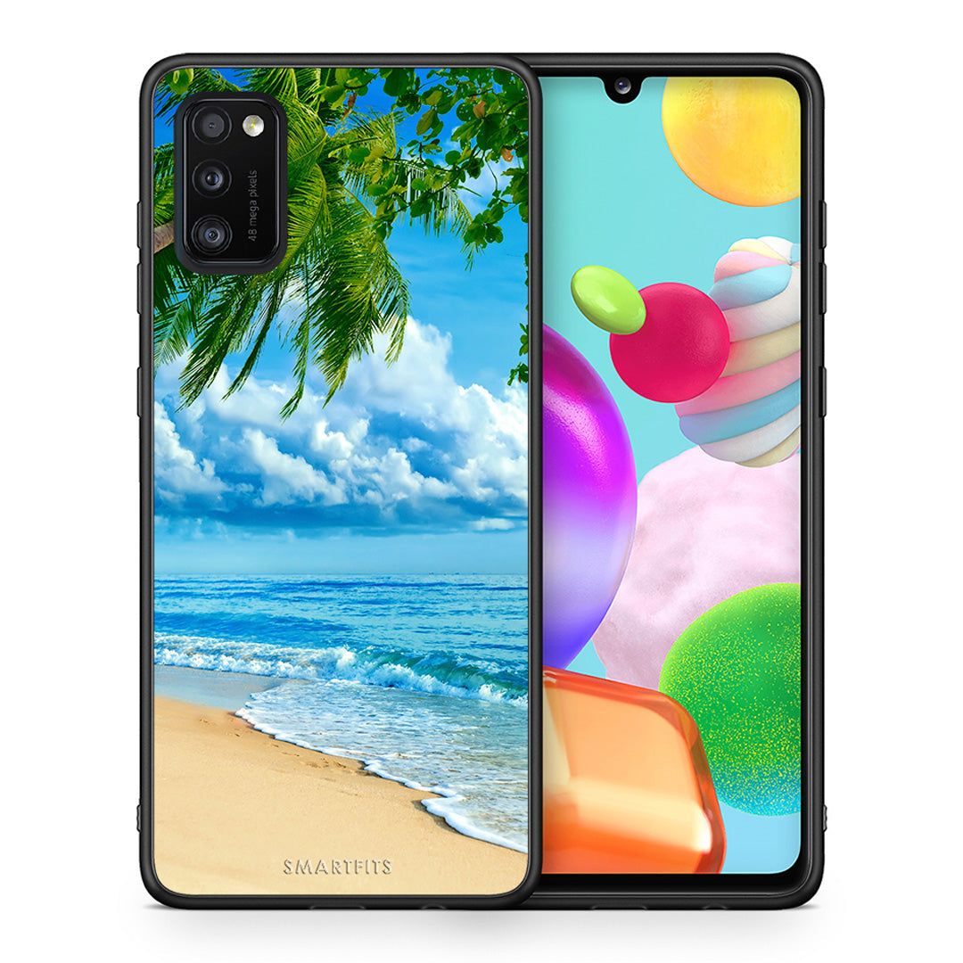 Θήκη Samsung A41 Beautiful Beach από τη Smartfits με σχέδιο στο πίσω μέρος και μαύρο περίβλημα | Samsung A41 Beautiful Beach case with colorful back and black bezels