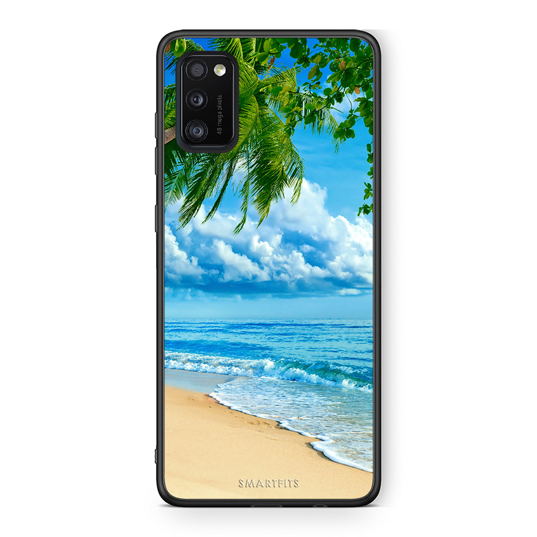 Samsung A41 Beautiful Beach θήκη από τη Smartfits με σχέδιο στο πίσω μέρος και μαύρο περίβλημα | Smartphone case with colorful back and black bezels by Smartfits