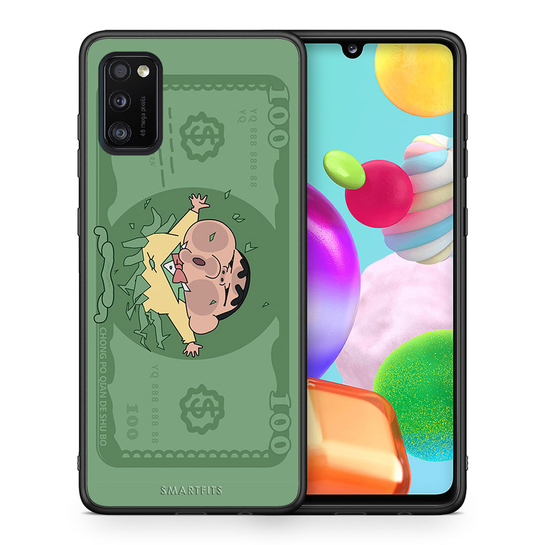 Θήκη Αγίου Βαλεντίνου Samsung A41 Big Money από τη Smartfits με σχέδιο στο πίσω μέρος και μαύρο περίβλημα | Samsung A41 Big Money case with colorful back and black bezels