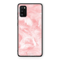 Thumbnail for 33 - Samsung A41  Pink Feather Boho case, cover, bumper