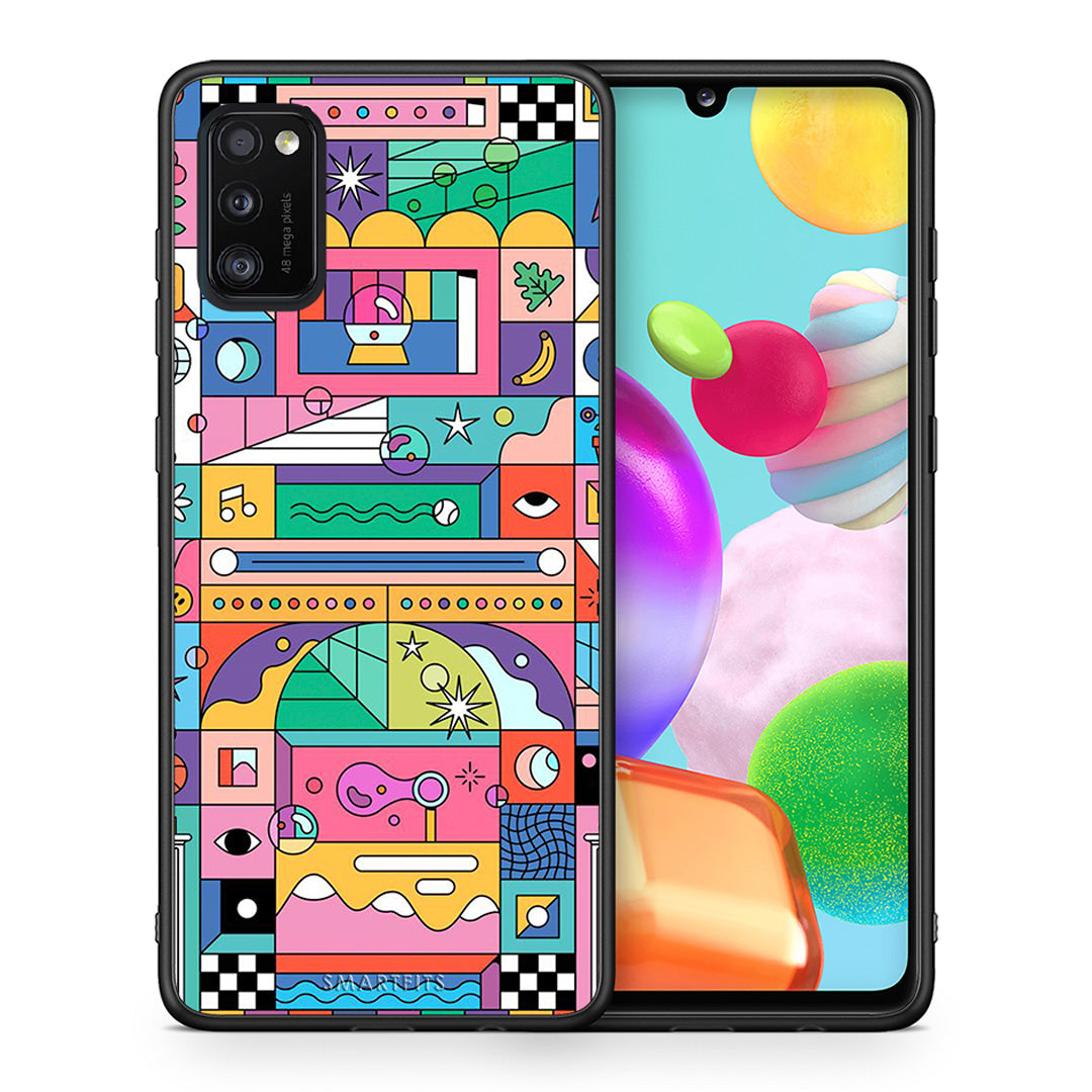 Θήκη Samsung A41 Bubbles Soap από τη Smartfits με σχέδιο στο πίσω μέρος και μαύρο περίβλημα | Samsung A41 Bubbles Soap case with colorful back and black bezels