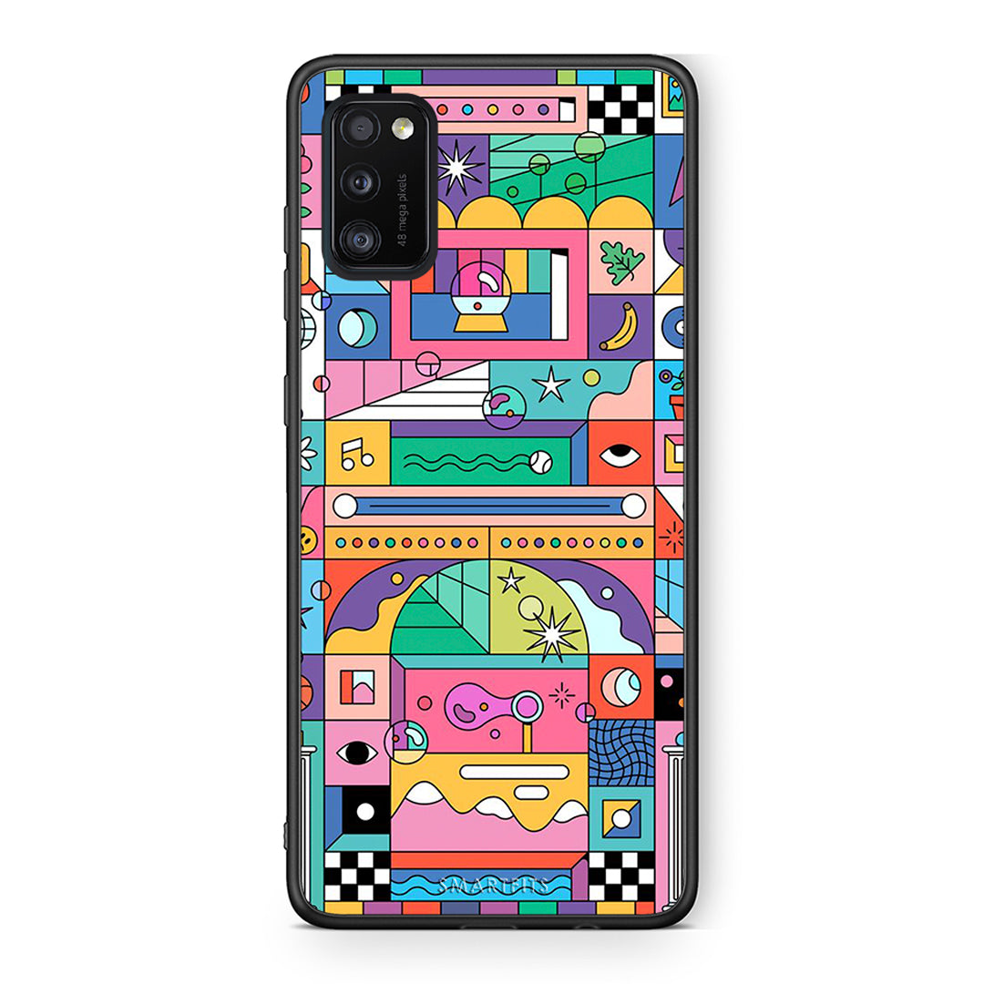 Samsung A41 Bubbles Soap θήκη από τη Smartfits με σχέδιο στο πίσω μέρος και μαύρο περίβλημα | Smartphone case with colorful back and black bezels by Smartfits