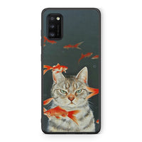 Thumbnail for Samsung A41 Cat Goldfish θήκη από τη Smartfits με σχέδιο στο πίσω μέρος και μαύρο περίβλημα | Smartphone case with colorful back and black bezels by Smartfits