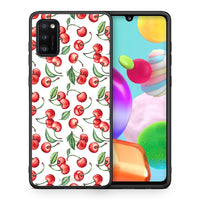 Thumbnail for Θήκη Samsung A41 Cherry Summer από τη Smartfits με σχέδιο στο πίσω μέρος και μαύρο περίβλημα | Samsung A41 Cherry Summer case with colorful back and black bezels