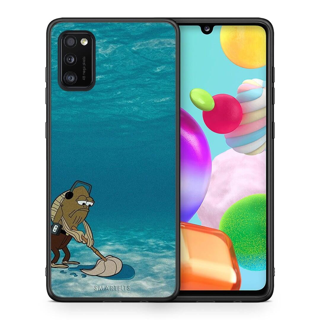 Θήκη Samsung A41 Clean The Ocean από τη Smartfits με σχέδιο στο πίσω μέρος και μαύρο περίβλημα | Samsung A41 Clean The Ocean case with colorful back and black bezels