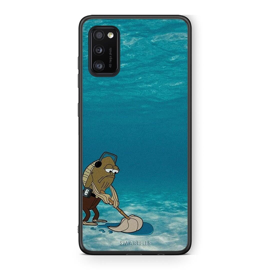 Samsung A41 Clean The Ocean Θήκη από τη Smartfits με σχέδιο στο πίσω μέρος και μαύρο περίβλημα | Smartphone case with colorful back and black bezels by Smartfits