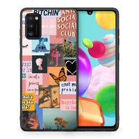Thumbnail for Θήκη Αγίου Βαλεντίνου Samsung A41 Collage Bitchin από τη Smartfits με σχέδιο στο πίσω μέρος και μαύρο περίβλημα | Samsung A41 Collage Bitchin case with colorful back and black bezels