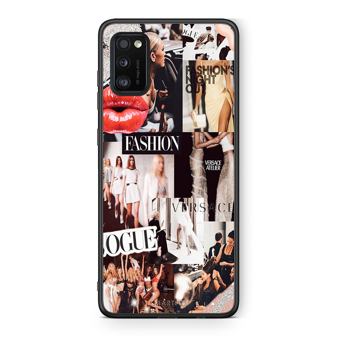 Samsung A41 Collage Fashion Θήκη Αγίου Βαλεντίνου από τη Smartfits με σχέδιο στο πίσω μέρος και μαύρο περίβλημα | Smartphone case with colorful back and black bezels by Smartfits