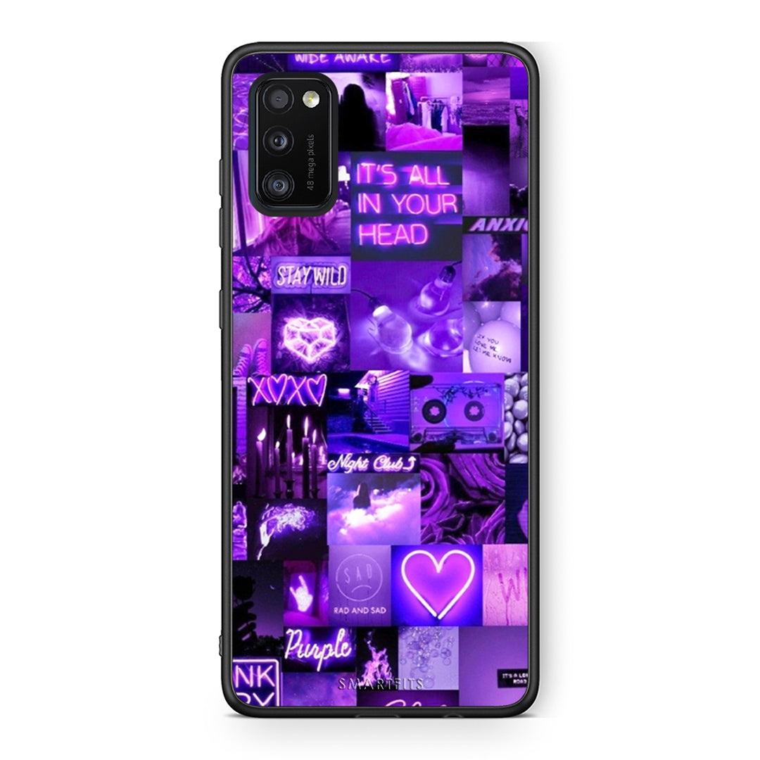 Samsung A41 Collage Stay Wild Θήκη Αγίου Βαλεντίνου από τη Smartfits με σχέδιο στο πίσω μέρος και μαύρο περίβλημα | Smartphone case with colorful back and black bezels by Smartfits