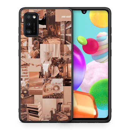 Θήκη Αγίου Βαλεντίνου Samsung A41 Collage You Can από τη Smartfits με σχέδιο στο πίσω μέρος και μαύρο περίβλημα | Samsung A41 Collage You Can case with colorful back and black bezels