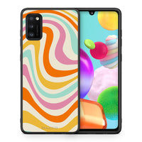 Thumbnail for Θήκη Samsung A41 Colourful Waves από τη Smartfits με σχέδιο στο πίσω μέρος και μαύρο περίβλημα | Samsung A41 Colourful Waves case with colorful back and black bezels