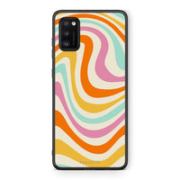 Thumbnail for Samsung A41 Colourful Waves θήκη από τη Smartfits με σχέδιο στο πίσω μέρος και μαύρο περίβλημα | Smartphone case with colorful back and black bezels by Smartfits