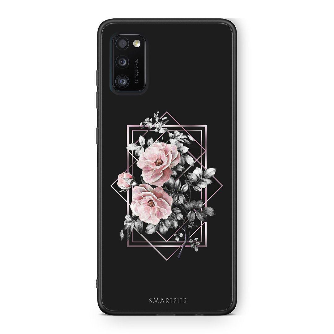 4 - Samsung A41 Frame Flower case, cover, bumper