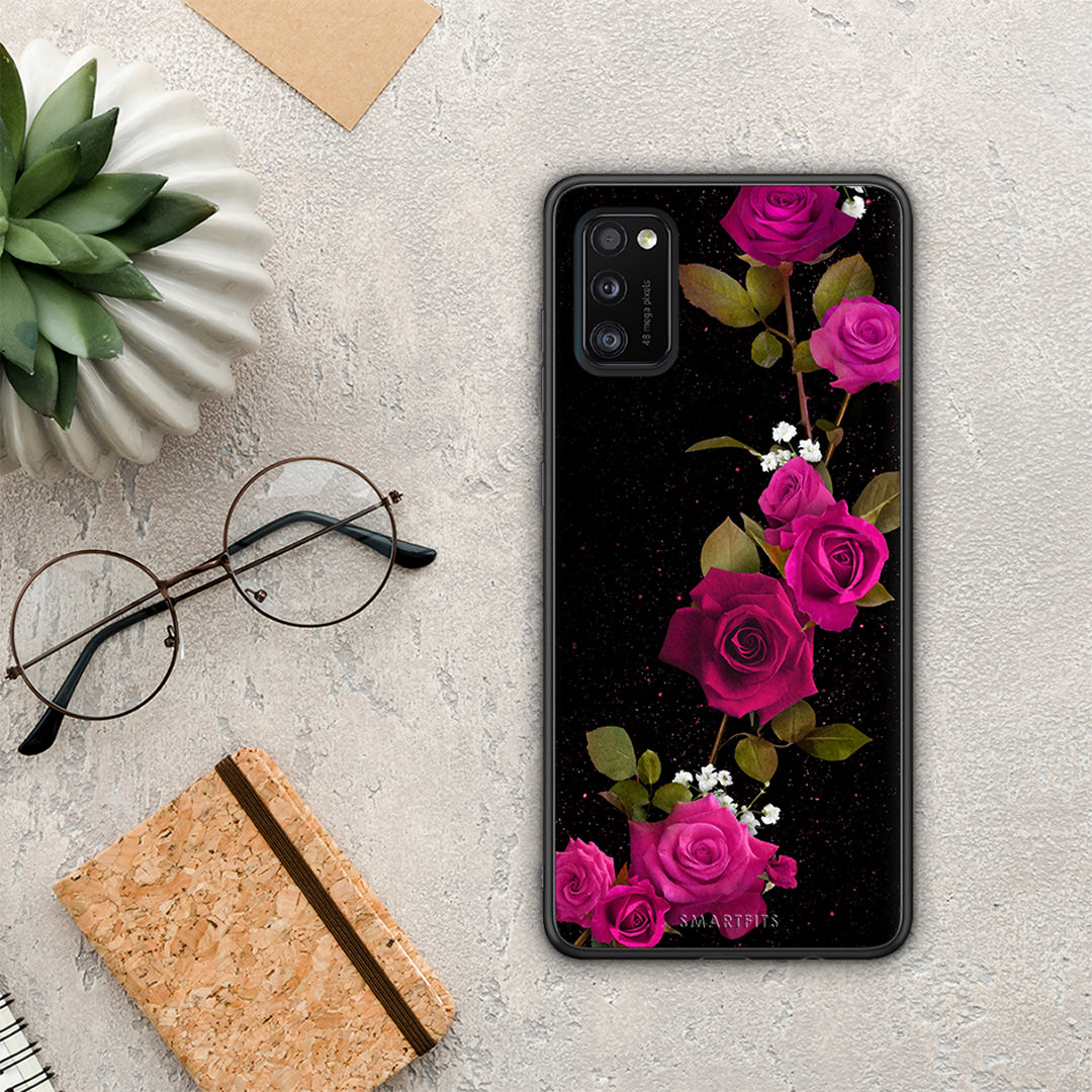 Flower Red Roses - Samsung Galaxy A41 θήκη