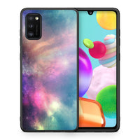Thumbnail for Θήκη Samsung A41 Rainbow Galaxy από τη Smartfits με σχέδιο στο πίσω μέρος και μαύρο περίβλημα | Samsung A41 Rainbow Galaxy case with colorful back and black bezels