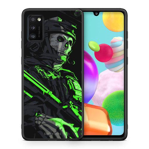 Θήκη Αγίου Βαλεντίνου Samsung A41 Green Soldier από τη Smartfits με σχέδιο στο πίσω μέρος και μαύρο περίβλημα | Samsung A41 Green Soldier case with colorful back and black bezels