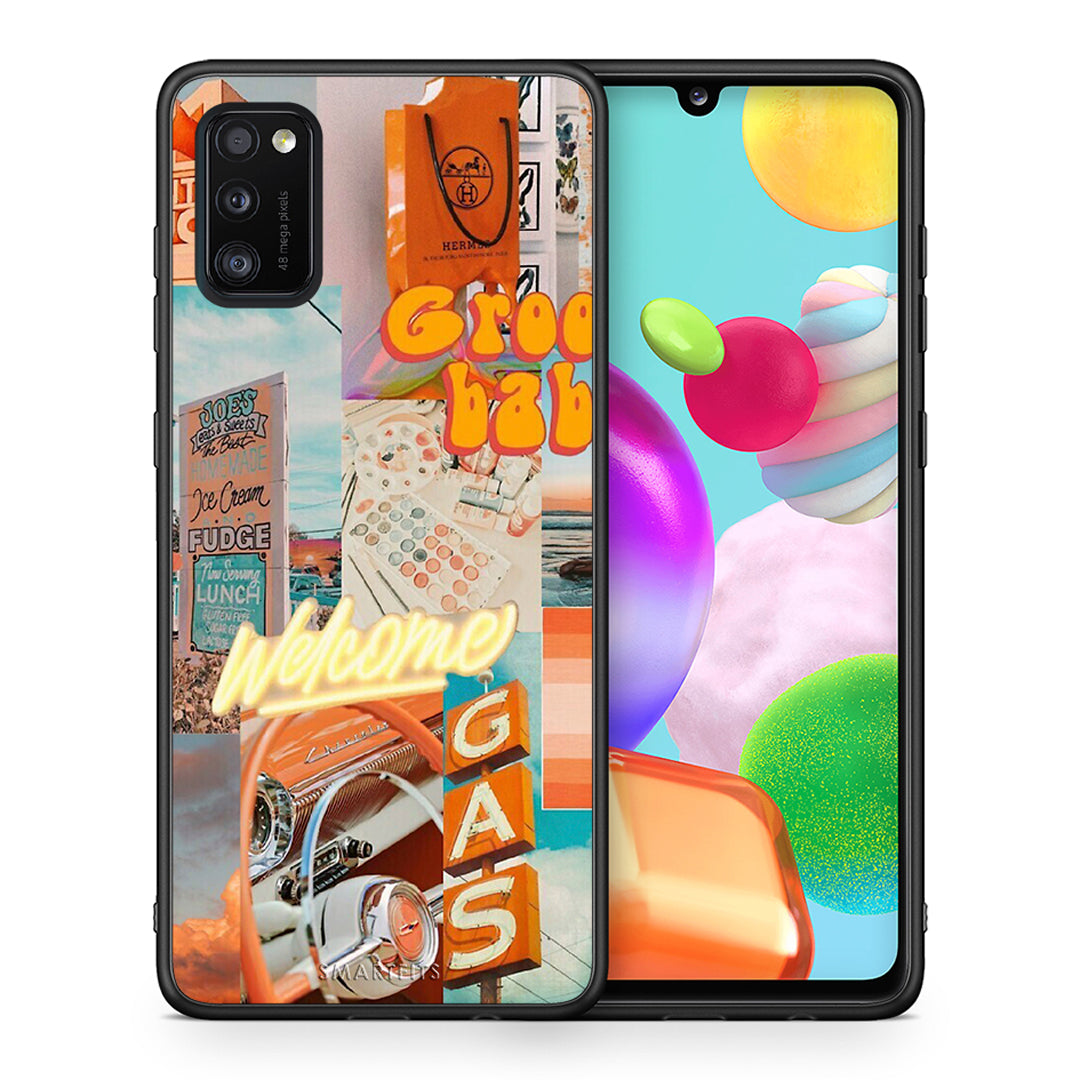 Θήκη Αγίου Βαλεντίνου Samsung A41 Groovy Babe από τη Smartfits με σχέδιο στο πίσω μέρος και μαύρο περίβλημα | Samsung A41 Groovy Babe case with colorful back and black bezels