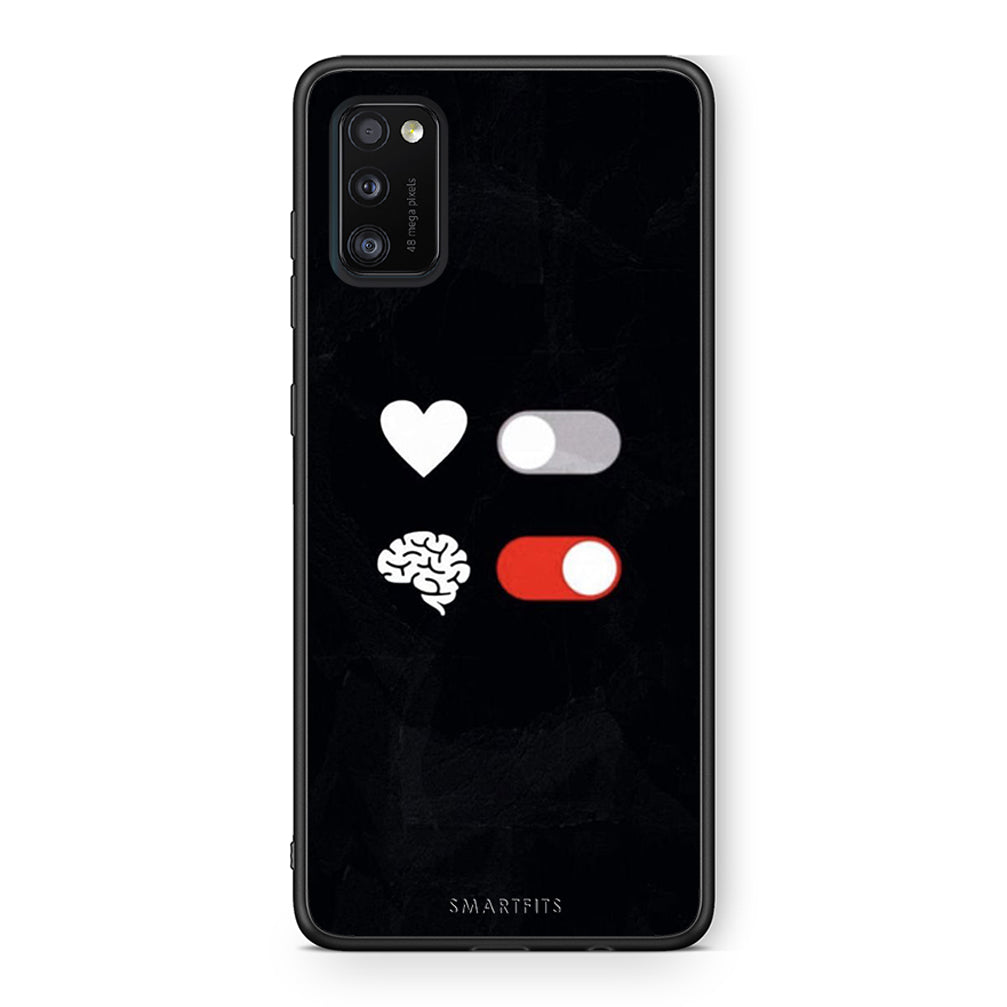Samsung A41 Heart Vs Brain Θήκη Αγίου Βαλεντίνου από τη Smartfits με σχέδιο στο πίσω μέρος και μαύρο περίβλημα | Smartphone case with colorful back and black bezels by Smartfits