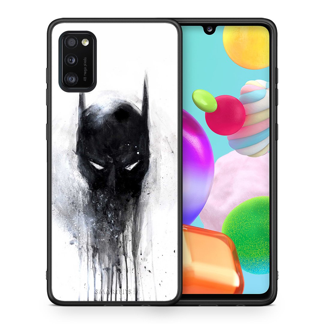 Θήκη Samsung A41 Paint Bat Hero από τη Smartfits με σχέδιο στο πίσω μέρος και μαύρο περίβλημα | Samsung A41 Paint Bat Hero case with colorful back and black bezels
