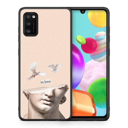 Θήκη Samsung A41 In Love από τη Smartfits με σχέδιο στο πίσω μέρος και μαύρο περίβλημα | Samsung A41 In Love case with colorful back and black bezels