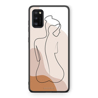 Thumbnail for Samsung A41 LineArt Woman θήκη από τη Smartfits με σχέδιο στο πίσω μέρος και μαύρο περίβλημα | Smartphone case with colorful back and black bezels by Smartfits