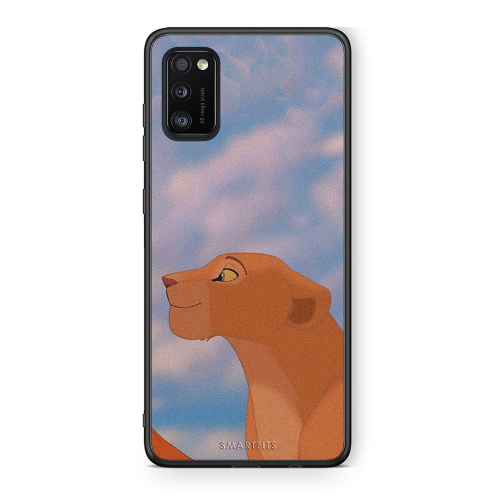 Samsung A41 Lion Love 2 Θήκη Αγίου Βαλεντίνου από τη Smartfits με σχέδιο στο πίσω μέρος και μαύρο περίβλημα | Smartphone case with colorful back and black bezels by Smartfits