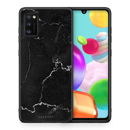 Θήκη Samsung A41 Marble Black από τη Smartfits με σχέδιο στο πίσω μέρος και μαύρο περίβλημα | Samsung A41 Marble Black case with colorful back and black bezels