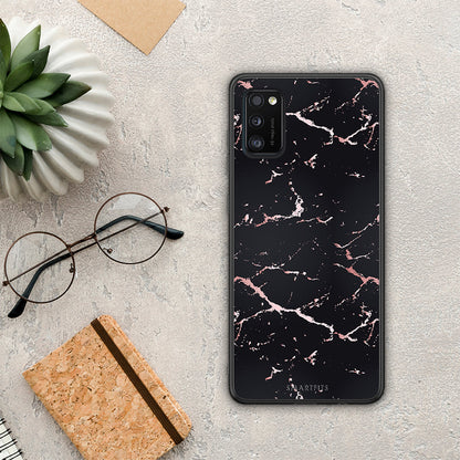 Marble Black Rosegold - Samsung Galaxy A41 θήκη