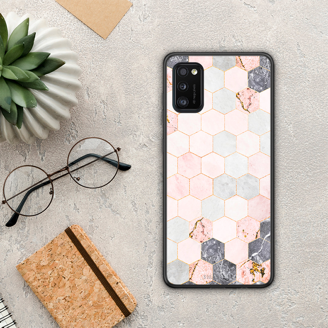 Marble Hexagon Pink - Samsung Galaxy A41 θήκη