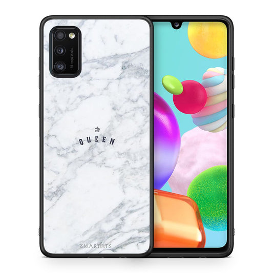 Θήκη Samsung A41 Queen Marble από τη Smartfits με σχέδιο στο πίσω μέρος και μαύρο περίβλημα | Samsung A41 Queen Marble case with colorful back and black bezels