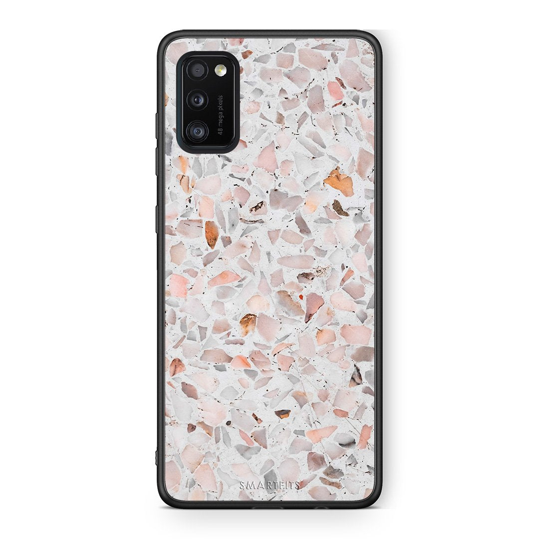 Samsung A41 Marble Terrazzo θήκη από τη Smartfits με σχέδιο στο πίσω μέρος και μαύρο περίβλημα | Smartphone case with colorful back and black bezels by Smartfits