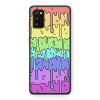 Thumbnail for Samsung A41 Melting Rainbow θήκη από τη Smartfits με σχέδιο στο πίσω μέρος και μαύρο περίβλημα | Smartphone case with colorful back and black bezels by Smartfits