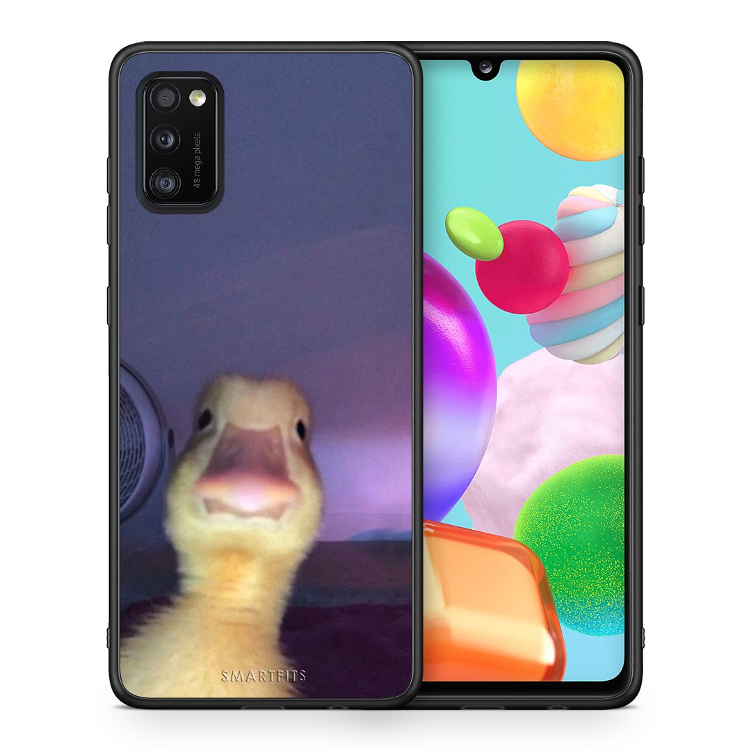 Θήκη Samsung A41 Meme Duck από τη Smartfits με σχέδιο στο πίσω μέρος και μαύρο περίβλημα | Samsung A41 Meme Duck case with colorful back and black bezels