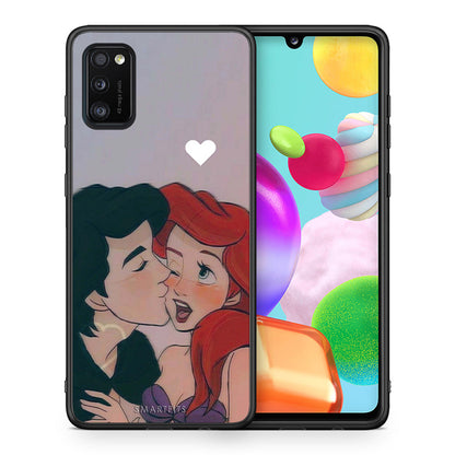 Θήκη Αγίου Βαλεντίνου Samsung A41 Mermaid Love από τη Smartfits με σχέδιο στο πίσω μέρος και μαύρο περίβλημα | Samsung A41 Mermaid Love case with colorful back and black bezels