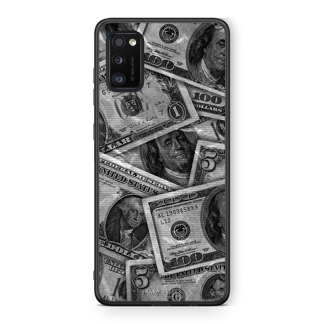 Samsung A41 Money Dollars θήκη από τη Smartfits με σχέδιο στο πίσω μέρος και μαύρο περίβλημα | Smartphone case with colorful back and black bezels by Smartfits