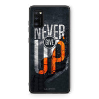 Thumbnail for Samsung A41 Never Give Up Θήκη Αγίου Βαλεντίνου από τη Smartfits με σχέδιο στο πίσω μέρος και μαύρο περίβλημα | Smartphone case with colorful back and black bezels by Smartfits