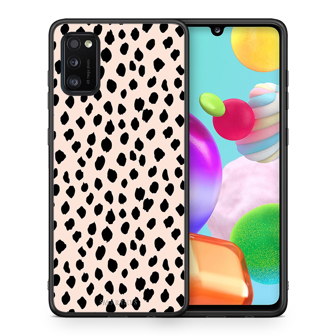 Θήκη Samsung A41 New Polka Dots από τη Smartfits με σχέδιο στο πίσω μέρος και μαύρο περίβλημα | Samsung A41 New Polka Dots case with colorful back and black bezels