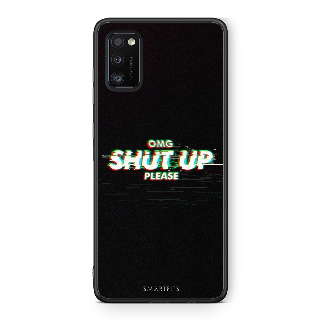 Samsung A41 OMG ShutUp θήκη από τη Smartfits με σχέδιο στο πίσω μέρος και μαύρο περίβλημα | Smartphone case with colorful back and black bezels by Smartfits