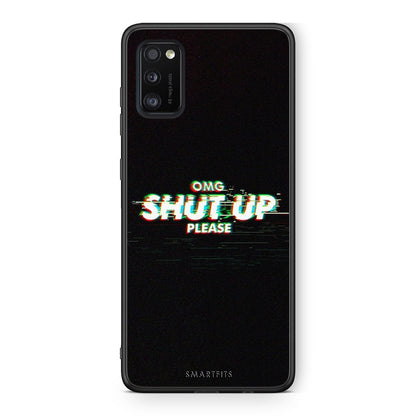 Samsung A41 OMG ShutUp θήκη από τη Smartfits με σχέδιο στο πίσω μέρος και μαύρο περίβλημα | Smartphone case with colorful back and black bezels by Smartfits