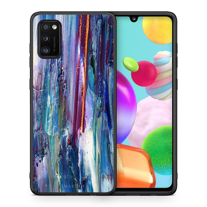 Θήκη Samsung A41 Winter Paint από τη Smartfits με σχέδιο στο πίσω μέρος και μαύρο περίβλημα | Samsung A41 Winter Paint case with colorful back and black bezels