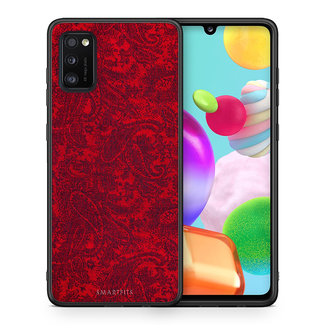 Θήκη Samsung A41 Paisley Cashmere από τη Smartfits με σχέδιο στο πίσω μέρος και μαύρο περίβλημα | Samsung A41 Paisley Cashmere case with colorful back and black bezels