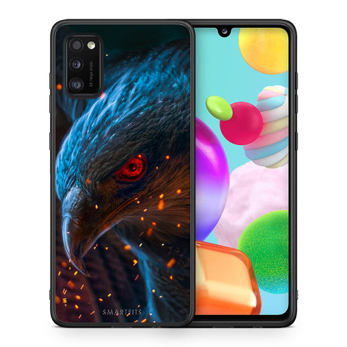 Θήκη Samsung A41 Eagle PopArt από τη Smartfits με σχέδιο στο πίσω μέρος και μαύρο περίβλημα | Samsung A41 Eagle PopArt case with colorful back and black bezels