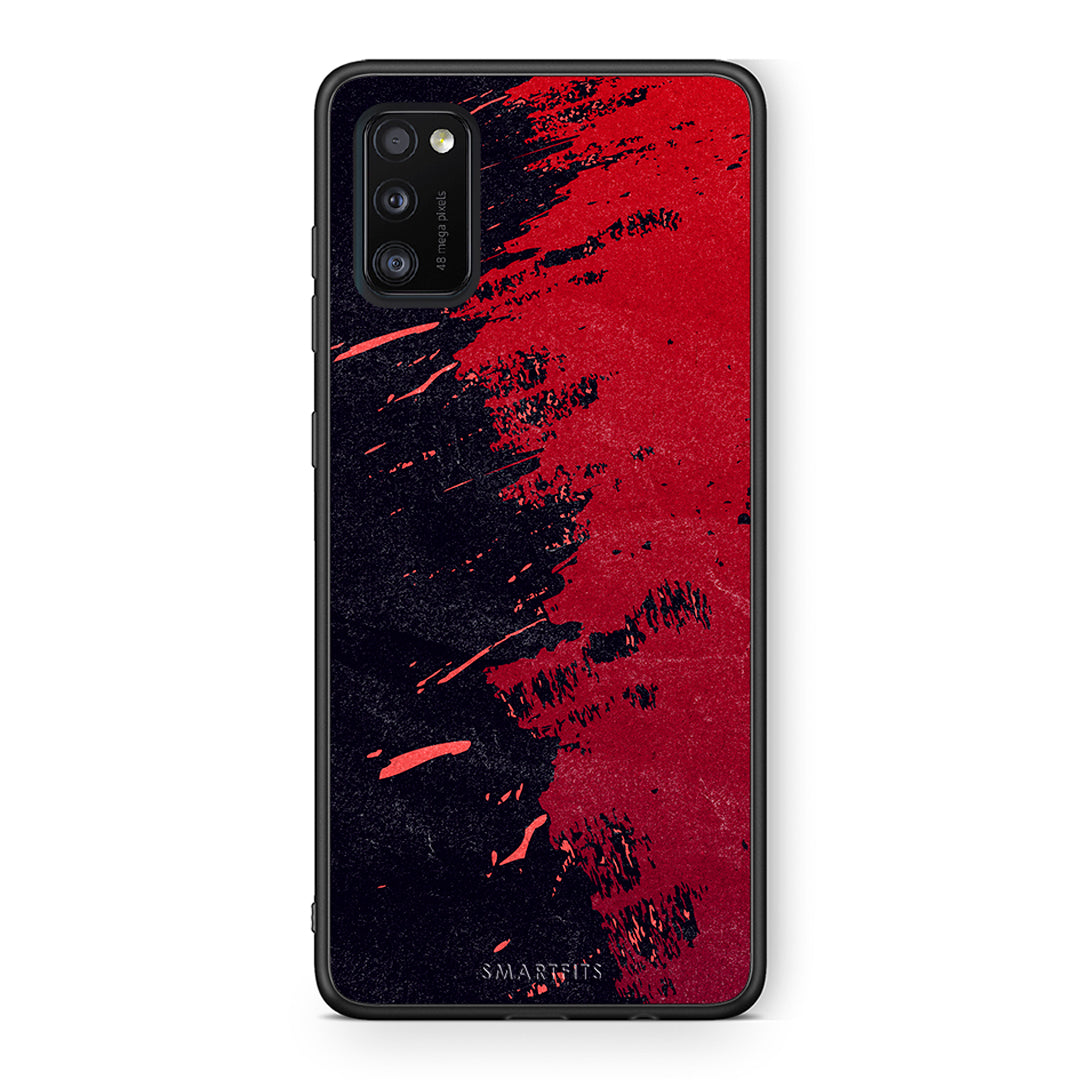 Samsung A41 Red Paint Θήκη Αγίου Βαλεντίνου από τη Smartfits με σχέδιο στο πίσω μέρος και μαύρο περίβλημα | Smartphone case with colorful back and black bezels by Smartfits