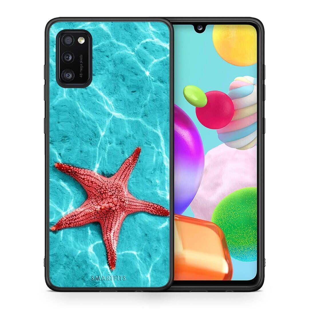 Θήκη Samsung A41 Red Starfish από τη Smartfits με σχέδιο στο πίσω μέρος και μαύρο περίβλημα | Samsung A41 Red Starfish case with colorful back and black bezels