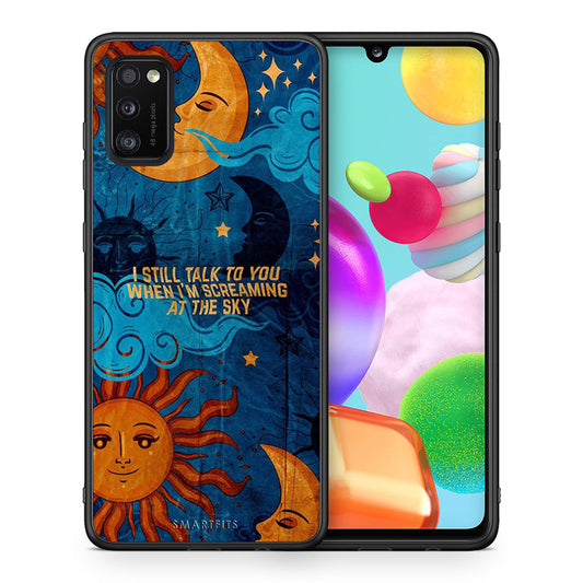 Θήκη Samsung A41 Screaming Sky από τη Smartfits με σχέδιο στο πίσω μέρος και μαύρο περίβλημα | Samsung A41 Screaming Sky case with colorful back and black bezels